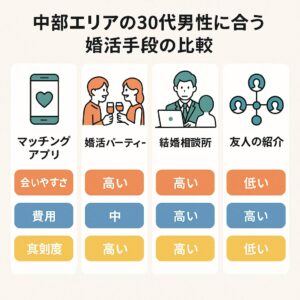 婚活手段の比較イメージ