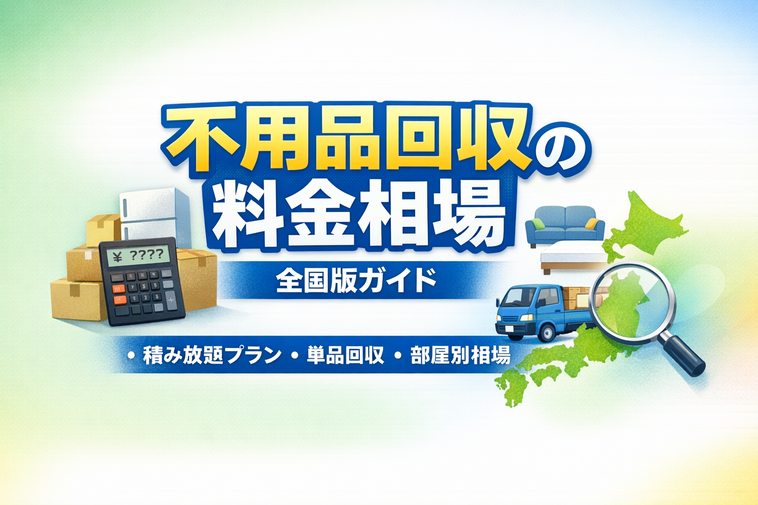 不用品回収の料金相場 全国版ガイドのタイトル画像